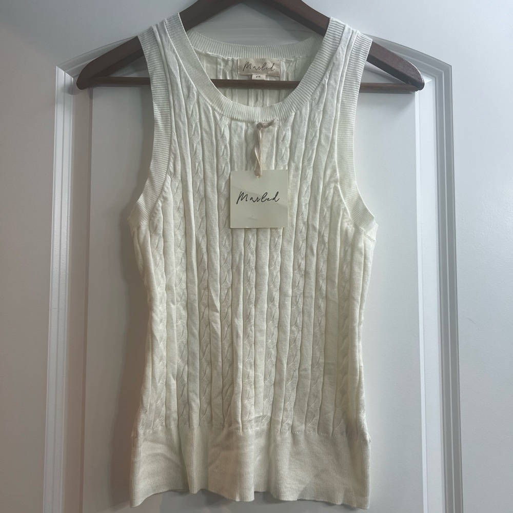 NWT- Marled crochet knit tank top- size Medium